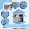 SEVOBAL Pet Crates and Houses Barn Dog House Removable Roof Easy Cleaning Waterproof UV Protected for Outdoor Yard Patio, Blue, 34.8"*30.51"*36.89" - 3 of 4