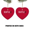 Seattle University Redhawks Logo HeartShaped Porcelain Holiday Christmas Tree Ornament  2.8" - 2 of 4