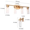LNC Ellan 28-in 4-Lights Gold and Clear Glass  Modern/Contemporary Vanity  Lights - 3 of 4