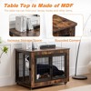 38" Heavy Duty Dog Crate, Wooden Dog Crate With Flip-up Opening, Metal Frame, 2 Lockable Wheels, Front And Side Doors - 3 of 4