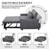 DOMETOUR Modern 57.5 Inch Pull-out Sofa Bed Convertible Sleeper for Living Room Bedroom, Futon Loveseat Couch with 2 Pillows and USB Ports - 3 of 4