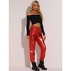 INSPIRE CHIC Women's Metallic Shiny Sparkle Elastic Waist Pants - 2 of 4