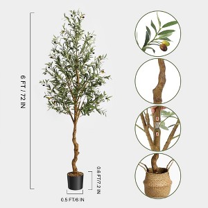 4FT /4.25FT /5FT /6FT Artificial Olive Tree Tall Faux Silk Olive Trees 1pack or 2pack - 1 of 4