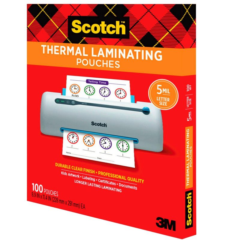 Scotch Thermal Laminating Pouch, 8-9/10 x 11-2/5 Inches, 5 mil Thick, Pack of 100, 4 of 5
