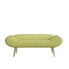 GustoWave 56.7 Inch Sofa Stool Bench with Armrest Backrest Metal Leg, PVC Fabric Curved Sofa for Bedroom End of Bed Green - 3 of 4