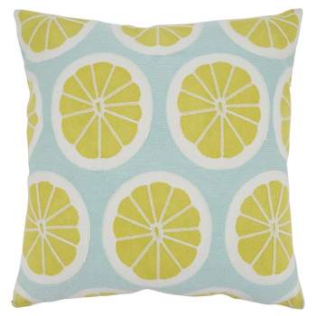 Saro Lifestyle Embroidered Lime Pillow - Down Filled, 18" Square, Lime