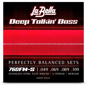 La Bella 760FM-S Deep Talkin' Stainless Steel Flat Wound 4-String Bass Strings - Short Scale Medium (49 - 109) - 1 of 1