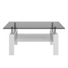 NicBex Modern 39.2" Rectangle Coffee Table with Glass Top, Open Storage Shelf and Iron Frame for Living Room and Bedroom - 3 of 4