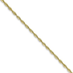 Black Bow Jewelry 1.5mm 10k Yellow Gold Solid Lightweight D/C Rope Chain Necklace - 1 of 4
