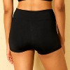 Women's High Waist Tummy Control Swim Short Bikini Bottom - Shade & Shore™ Black - 2 of 4