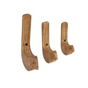 VIP Wood 57.92 in. Brown Carved Birds Wall Hooks Set of 3 - 1 of 1