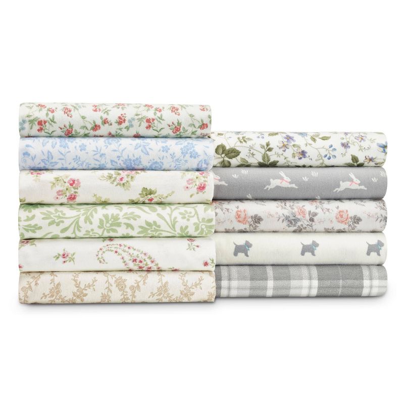 Printed Pattern Flannel Sheet Set - Laura Ashley, 5 of 14