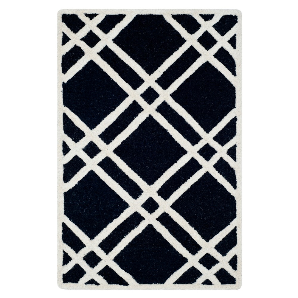 Frey Textured Wool Rug - Black / Ivory (2'x3') - Safavieh