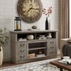 VYNXARIA Traditional Light Gray Farmhouse TV Media Stand with Open and Closed Storage for TVs Up to 65inch - 3 of 4