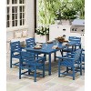 GardenJoy 7-Piece Patio Dining Set, HDPE Outdoor Table & Chairs Set for Lawn, Porch, Deck, Yard - 3 of 3
