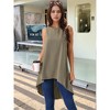 INSPIRE CHIC Women's Casual High Low Blouse Sleeveless Crewneck Asymmetrical Hem Flowy Blouse - 2 of 4