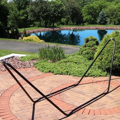 Black Heavy-Duty Steel Portable Hammock Stand, 10' Capacity