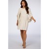 PinkBlush Beige Raw Edge Bell Sleeve Babydoll Maternity Dress - 4 of 4