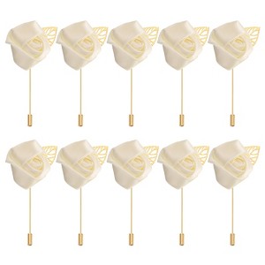 Unique Bargains Pocket Handmade Flower Lapel Pin Boutonnieres for Wedding party 24 Pcs - 1 of 4