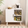 Sideboard Buffet Cabinet with Solid Wood Feet, 1 Door & 2 Shelves, Modern Accent Storage for Dining Room, Hallway - 4 of 4