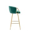 Kumasinova 26"H Chic Bar Stools Counter Height,Set of 2,Luxury Velvet Upholstered Accent Barstools with Golden Chrome Footrest&Base - 4 of 4