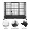 Yaheetech Rolling Dog Crate Metal Large Dog Cage Black : Target