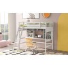 NicBex Twin Size Loft Bed with Desk & Storage Shelves,Twin Loft Bed with Built-in Study Area,Ladder,Space-Saving Loft Bed for Kids,Teens - 3 of 4