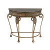Traditional Metal Console Table Gold - Olivia & May: Half Moon Design, 40" Width, Indoor Use - 3 of 4