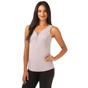 Rekucci Women’s Ultra Soft Sleeveless Tank with Chic Front Zipper – Stylish, Comfortable Top for Work, Travel, or Casual Wear - 1 of 4