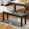 Costway Upholstered Dining Bench w/Padded Seat for Kitchen Bedroom Entryway Grey - 2 of 4