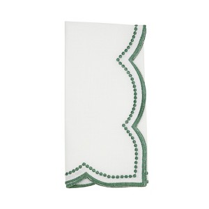 Saro Lifestyle Embroidered Polka Dot Napkin w/ Scallop Edge (Set of 4) - 1 of 4