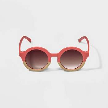 Kids' Colorblock Round Sunglasses - Cat & Jack™ Brown/Orange