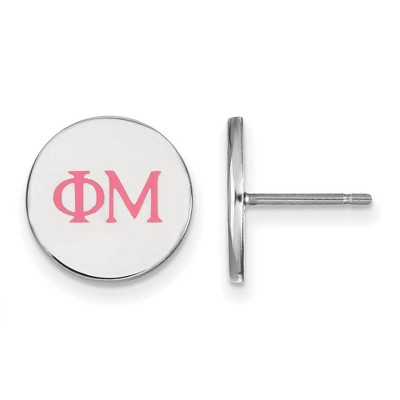 Black Bow Jewelry Sterling Silver Phi Mu Greek Life Stud Earrings