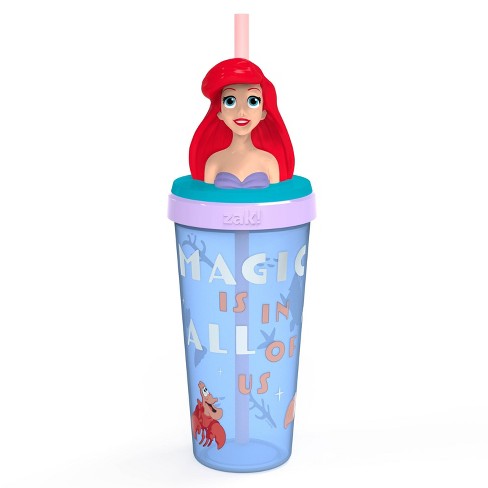 Disney Princess Sip Water Bottle w/Carry Loop Sip Bottles 16 oz Sippy Cup  Ariel