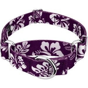 Country Brook Petz Purple Hawaiian Martingale Dog Collar (1 Inch, Medium) - 1 of 4