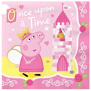 Treasures Gifted Princess Peppa Pig Napkins - Princess Peppa Pig Party Supplies - 16 Pack - 1 of 1