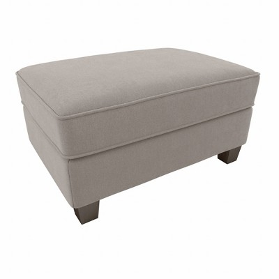 Stockton Storage Ottoman Herringbone Fabric Beige - Bush Furniture