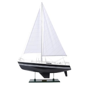 Victory Yacht Painted Wooden Sailboat Model – Handcrafted 29 Inch Display By Old Modern Handicrafts - 1 of 4