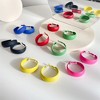 Matte Neon Hoop Earrings, Large Retro Multicolor Round Circle Earrings for Women, Lightweight Party Jewelry - 4 of 4