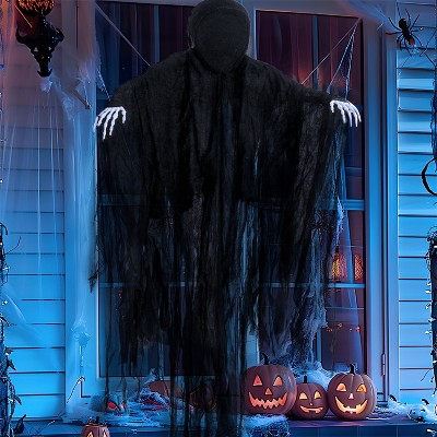 Joyfy 5 Ft Halloween Decorations Outdoor Dark Hanging Grim Reaper, Hanging Ghost for Haunted House Yard Outside Tree Porch Garden Party Décor