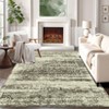Vintage Abstract Area Rugs for Living Room Bedroom Washable Low Pile Non Slip Carpet Indoor Ultra Soft Retro Printed Distressed Rug - 3 of 4