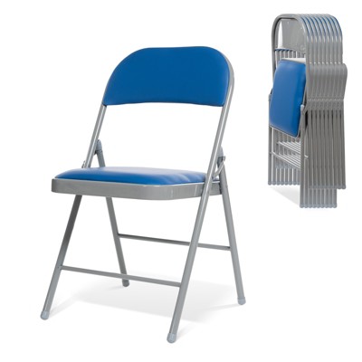 Real Relax Folding Chairs with Padded Seats for Events Home Office, Pu Leather Folding Chair