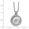 Black Bow Jewelry Stainless Steel, CZ and Glass Floating Circle Necklace, 18 Inch - 2 of 4