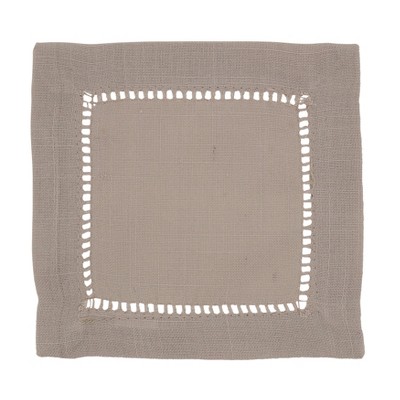 Saro Lifestyle Cocktail Napkin With Hemstitch Border Design (Set of 12)