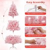 6 Ft Pink Artificial Christmas Tree, Snow Flocked Holiday Hinged Xmas Tree, Faux Pine Xmas Tree for Home, Office, Party - 4 of 4