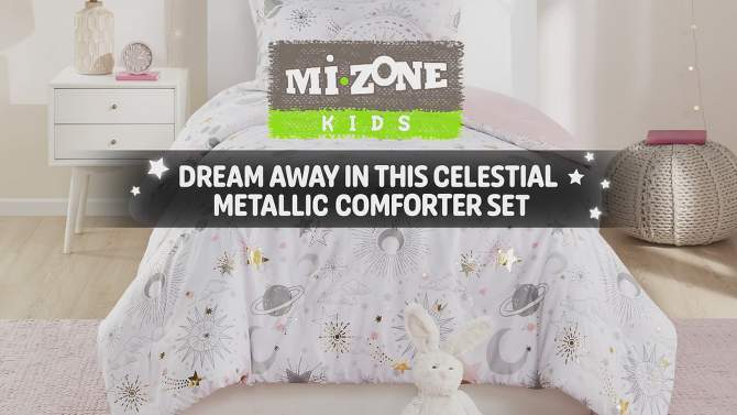 Isabel Starry Sky Metallic Print Kids' Comforter Set - Mi Zone, 2 of 10, play video