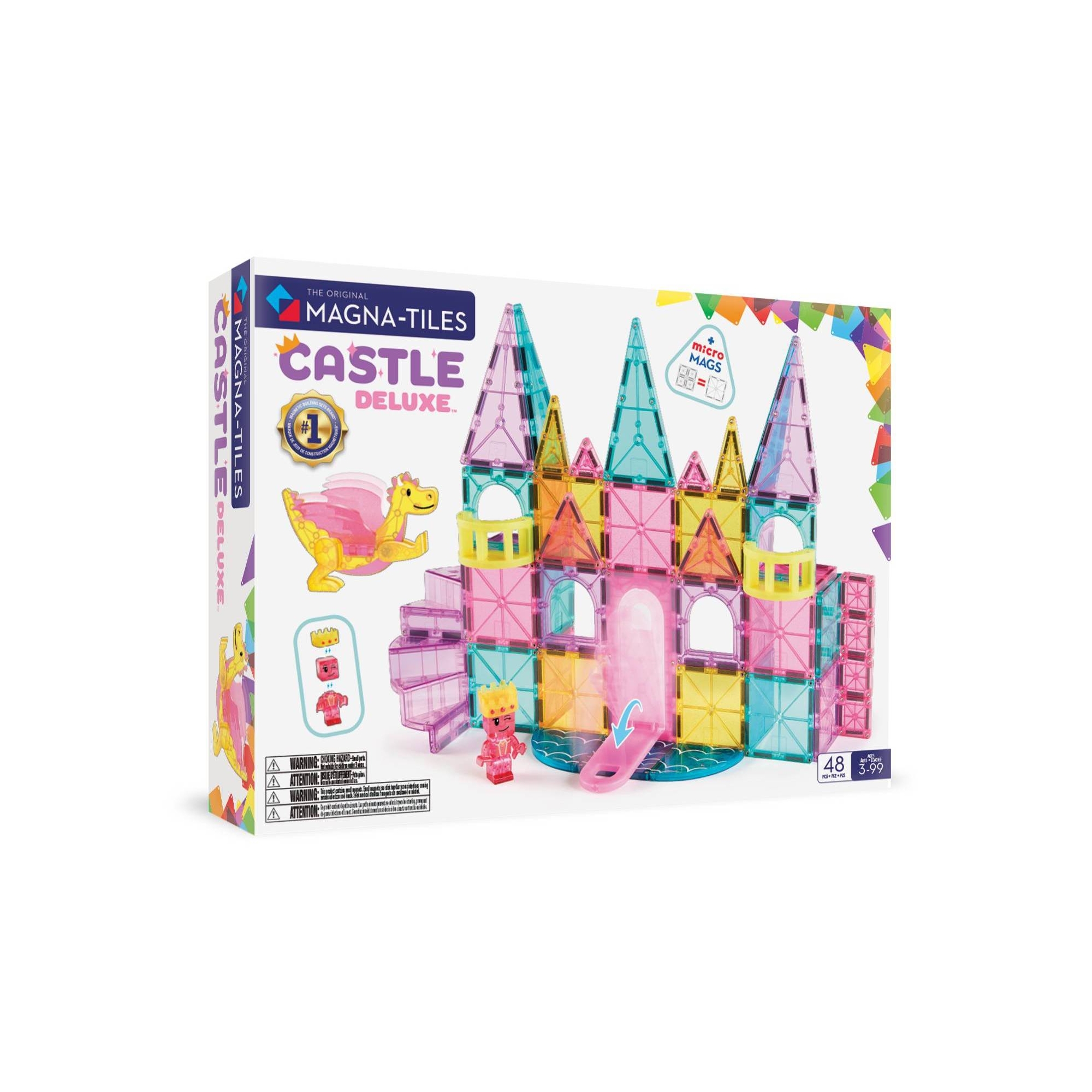 MAGNA-TILES Castle DLX: 48-Piece Magnetic Building Set for Creative Thinking & Engineering Skills