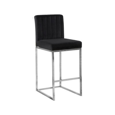 Meridian Furniture,Giselle Black Velvet Stool