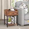 Costway Nightstand W/ Charging Station Sofa Side Table Storage Cabinet Shelf End Table - 2 of 4