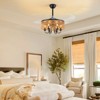 Ludomide 40" Boho Retractable Ceiling Fan with Light and Remote, Rattan Hand-Woven Chandelier Ceiling Fan, 6-Light Farmhouse Drum Fandelier - 2 of 4